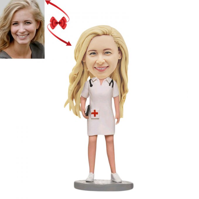 Nurse with Stethoscope Custom Bobblehead