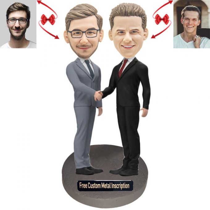 Partners Custom Bobblehead with Free Metal Inscription