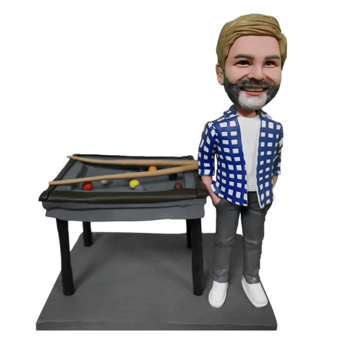 People Playing Billiards Custom Bobblehead