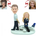 Pilots and Stewardess Wedding Cake Custom Bobblehead