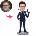 Police-male Custom Bobblehead With Engraved Text