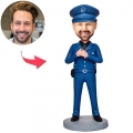 Police Officer Custom Bobblehead With Engraved Text