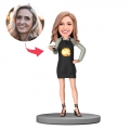 Pretty Waitress Custom Bobblehead With Engraved Text