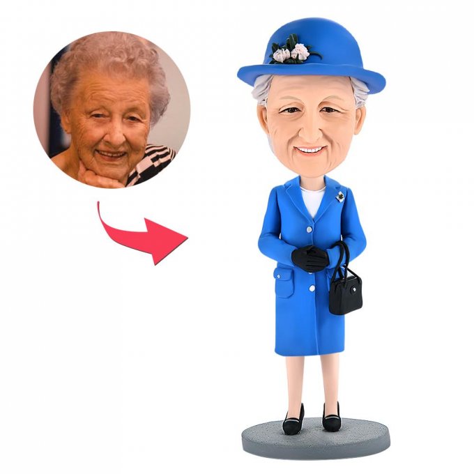 Queen Mum Custom Bobblehead With Engraved Text