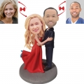 Red Dress Wedding Custom Bobblehead