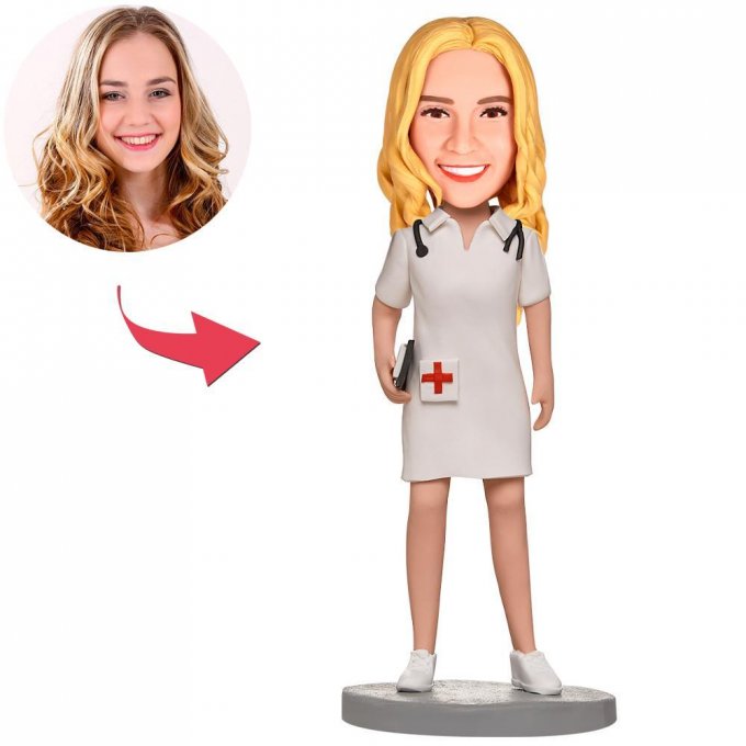 Sexy Female Nurse Custom Bobblehead With Engraved Text