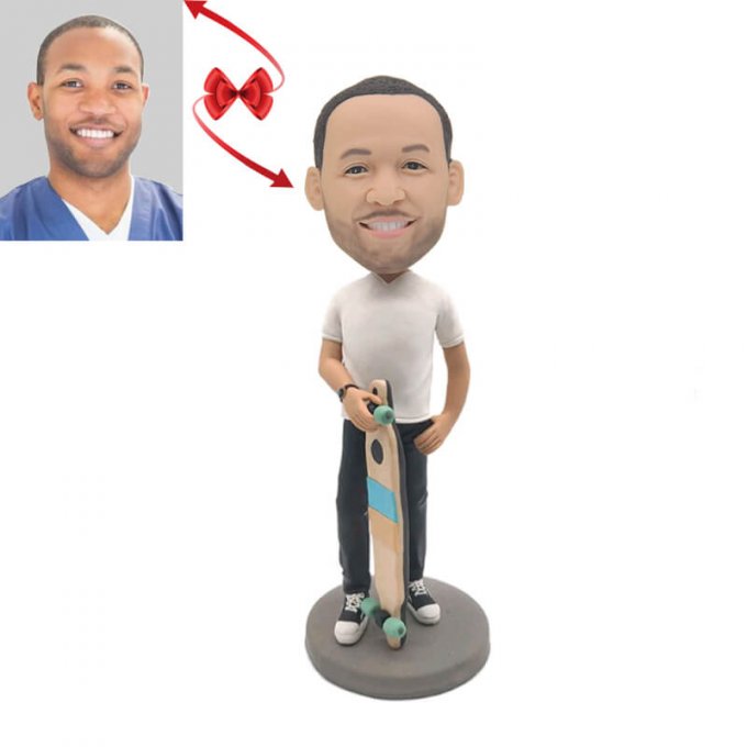 Skateboarder Wearing Sunglasses Custom Bobblehead