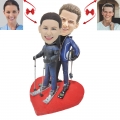 Skiing Couples Custom Bobblehead