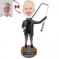 Skilled Angler Custom Bobblehead with Free Metal Inscription