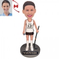 Sports Genius Girl Custom Bobblehead with Free Metal Inscription