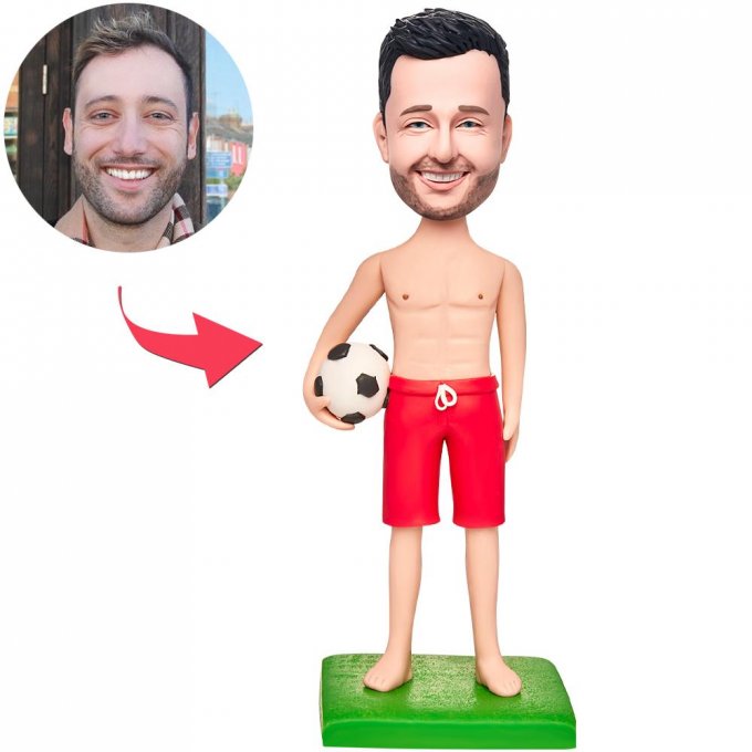 Strong Abs Soccer Sports Custom Bobblehead Engraved with Text