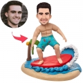 Surf Boy Custom Bobblehead With Engraved Text