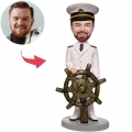 The Captain And His Rudder Custom Bobblehead With Engraved Text