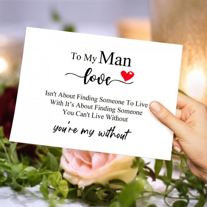 TO MY MAN Valentine's Day Gifts Card/Anniversary Card for Lover