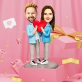 Valentine's Day Couple Gift Custom Bobblehead Wearing Couple's Costumes