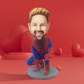 Valentine's Day Spiderman Custom Bobblehead For Him With Engraved Text