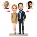 Valentines Gift Business Couple Custom Bobblehead with Engraved Text