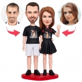 Valentines Gift Waving Lover Custom Bobblehead with Engraved Text