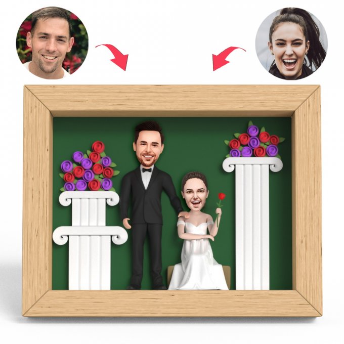 Valentines Gift Wedding Garden Clay Figure Frame Gifts