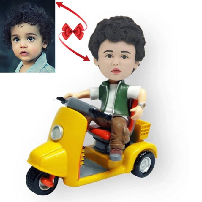 Vespa Riding Boy Custom Bobblehead