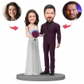 Wedding Bobblehead Custom Bobblehead With Engraved Text Anniversary/Valentine's Day Gift