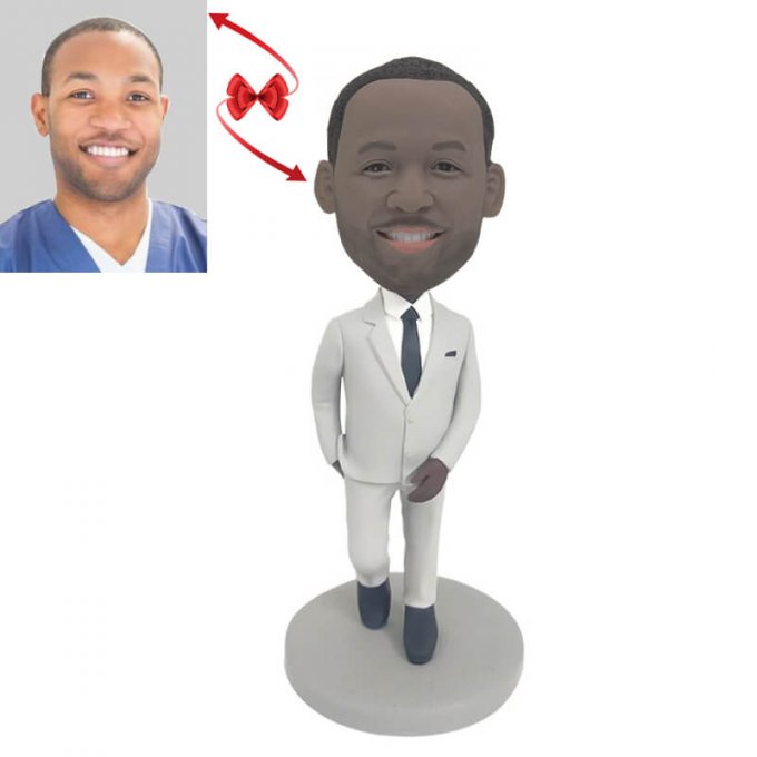 White Suit Man Custom Bobblehead