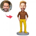 Yellow Pants Fashion Man Custom Bobblehead With Engraved Text