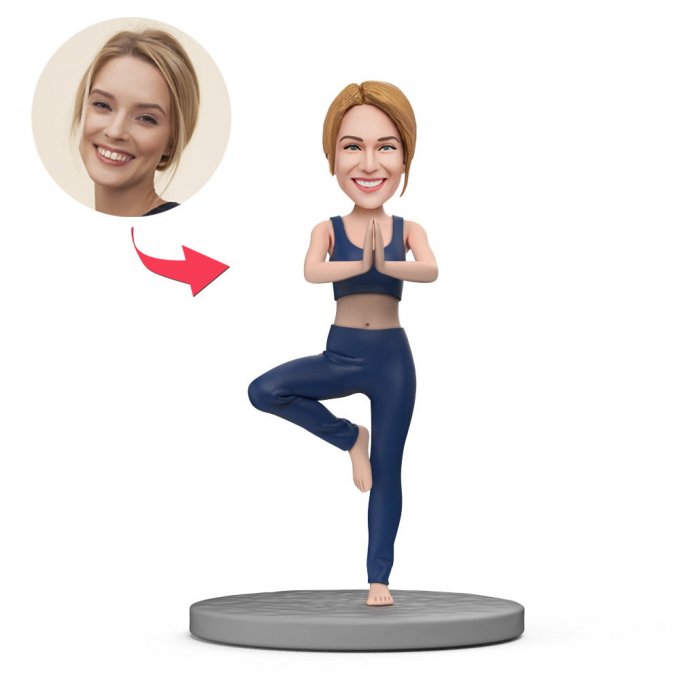 Yoga Teacher Custom Bobblehead With Engraved Text