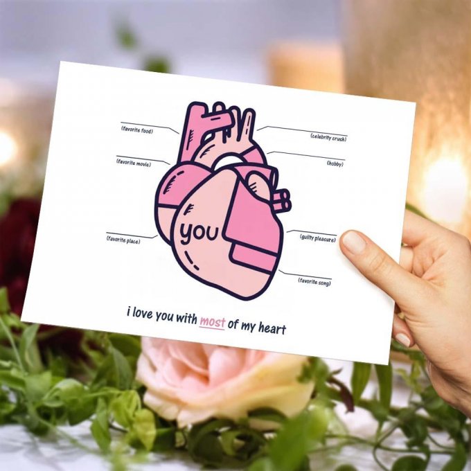 You're On My Heart Valentine's Day Gift Card Anniversary Card